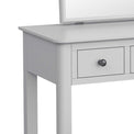 close up of sleep table edge on the Elgin Dressing Table Set with Vanity Mirror & Stool 