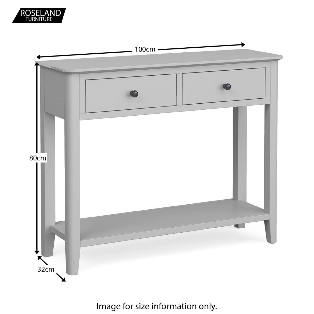 Elgin Grey Large Console Table size guide