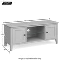 Elgin Grey 120cm large TV stand size guide