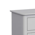 close up of sleek top edge on the Elgin Grey Mini Sideboard cabinet