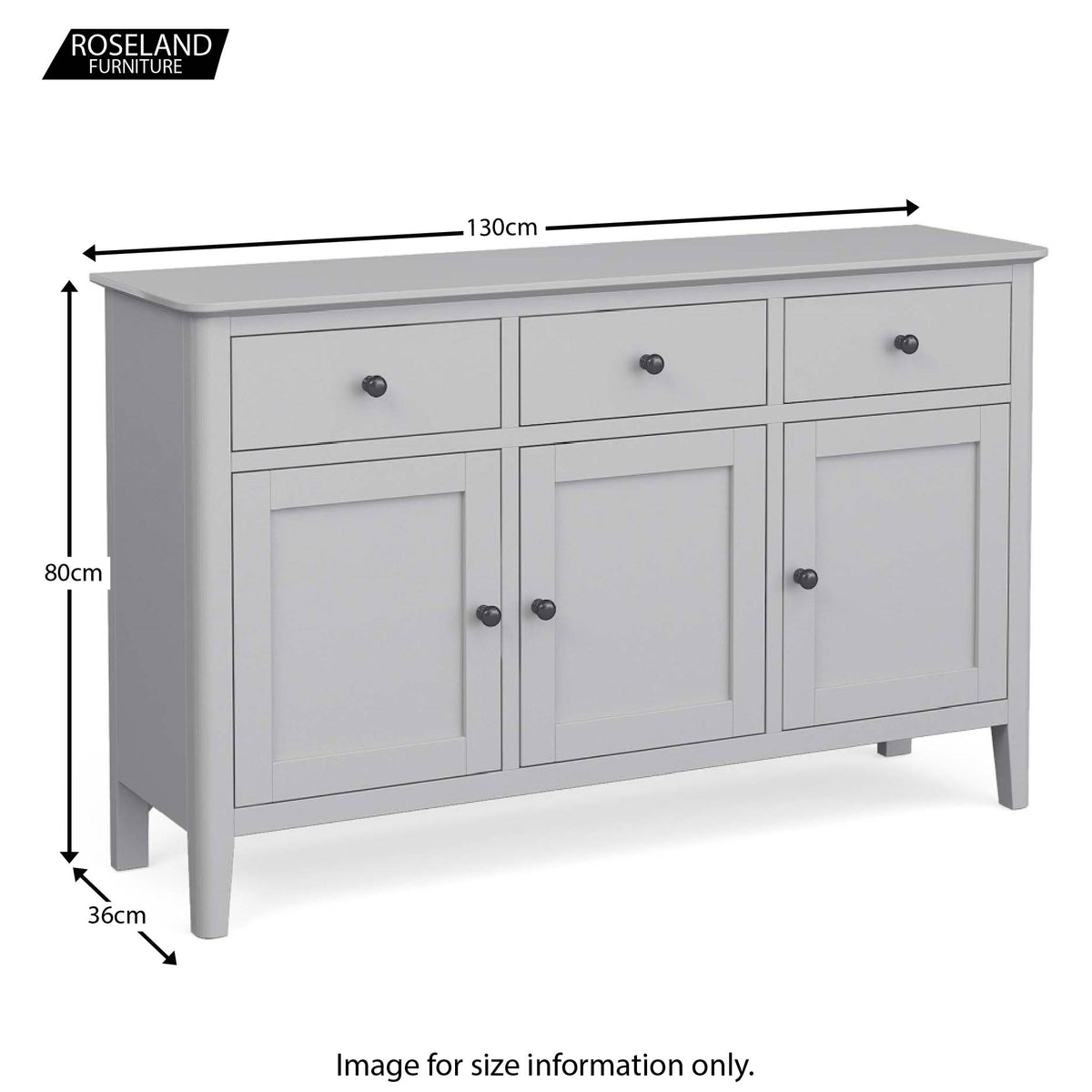 Elgin Grey Large Sideboard Cabinet size guide