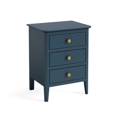 Stirling Blue 3 Drawer Bedside Table