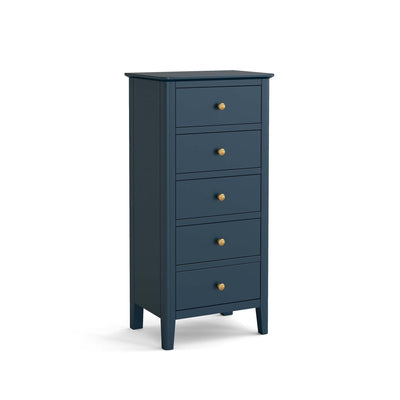 Stirling Blue Tallboy Chest with 5 Drawers