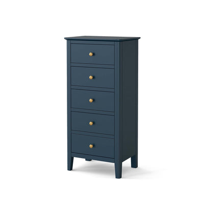 Stirling Blue Tallboy Chest with 5 Drawers