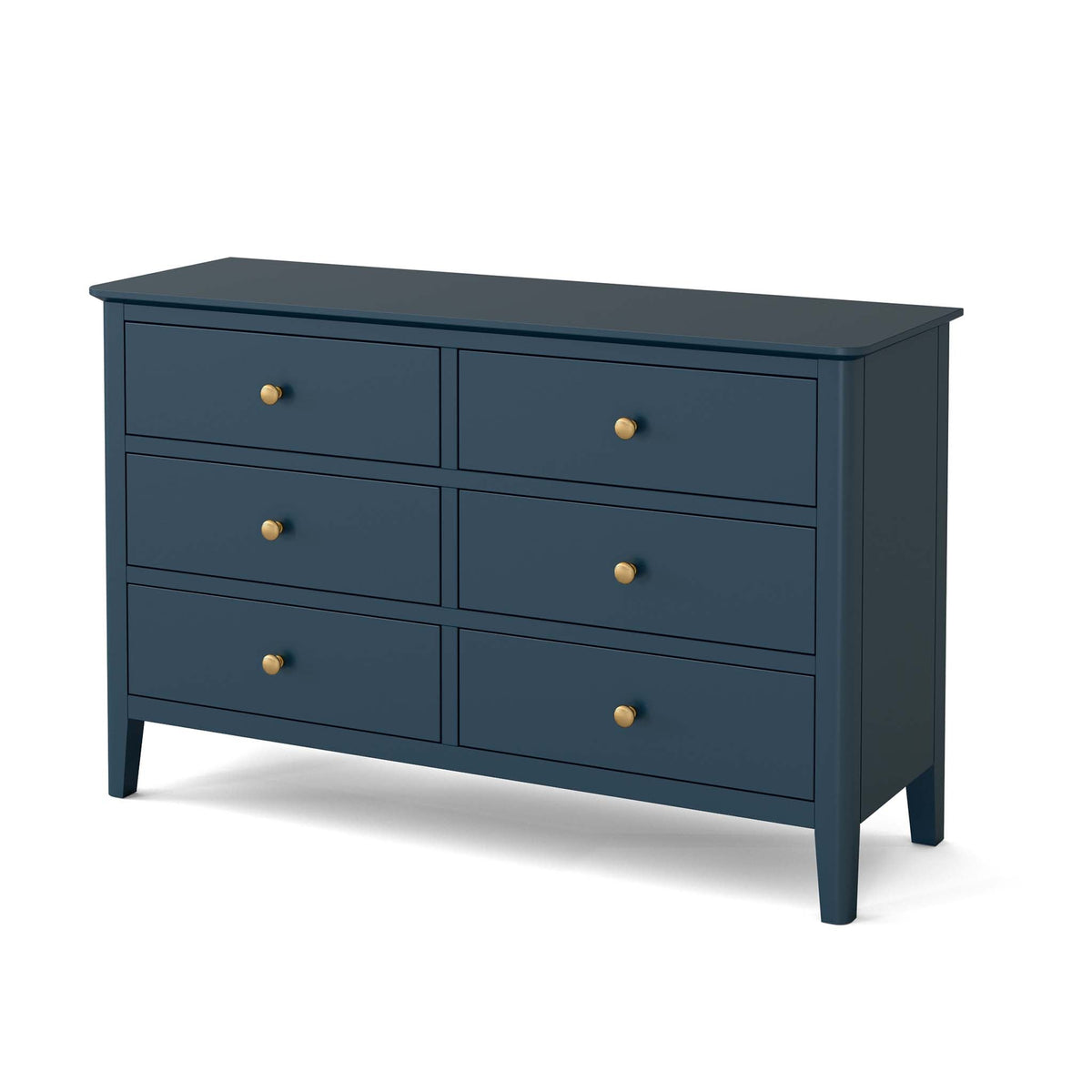 Stirling Blue Large Chest of 6 Drawers from Roseland Furniture