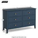 Stirling Blue 3 over 3 Chest of Drawers size guide