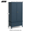 Stirling Blue Double Wardrobe size guide
