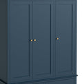 close up of 3 door wardrobe from the Stirling Blue Triple Wardrobe