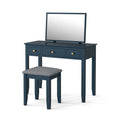 Stirling Blue Dressing Table Set with Vanity Mirror & Stool from Roseland Furniture