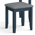 close up of fabric padded stool from the Stirling Blue Dressing Table Set 