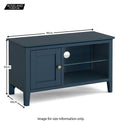 Stirling Blue Small TV Unit size guide