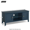 Stirling Blue 120cm Large TV Stand size guide