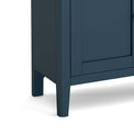 close up of the tapered legs on the Stirling Blue Mini Sideboard Cabinet