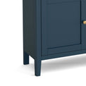 close up of the tapered legs on the Stirling Blue Large Sideboard Cabinet