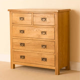 Lanner Oak 2 over 3 Drawer Chest Unit by Roseland Furniture