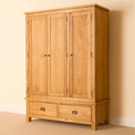 Lanner Oak Triple Wardrobe & Drawers by Roseland Furniture