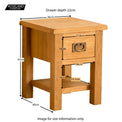 Lanner Oak Lamp Table - Size Guide