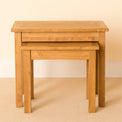 Lanner Oak Nest of Tables front view