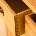 Lanner Oak Console Table drawer dovetail joint view