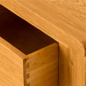 Lanner Oak Console Table drawer close up