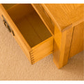 Lanner Oak Corner TV Stand inside drawer view