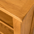 Lanner Oak Small Bookcase front corner edge view