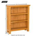 Lanner Oak Small Bookcase - Size Guide