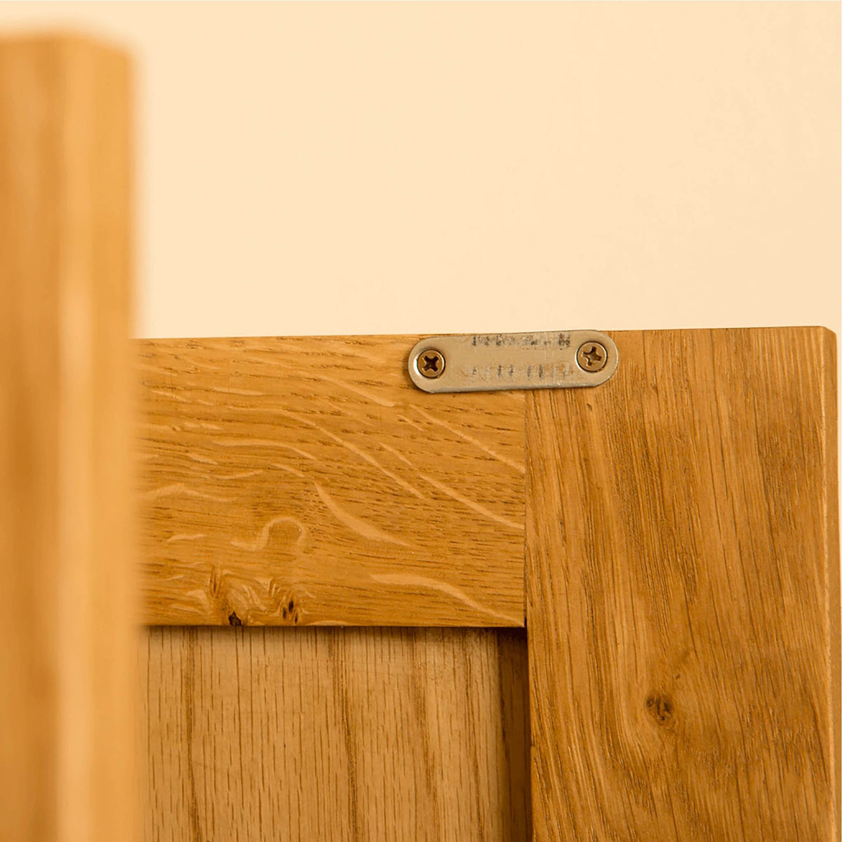 Lanner Oak Large Sideboard inside cupboard door 