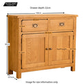 Lanner Oak Small Sideboard - Size Guide