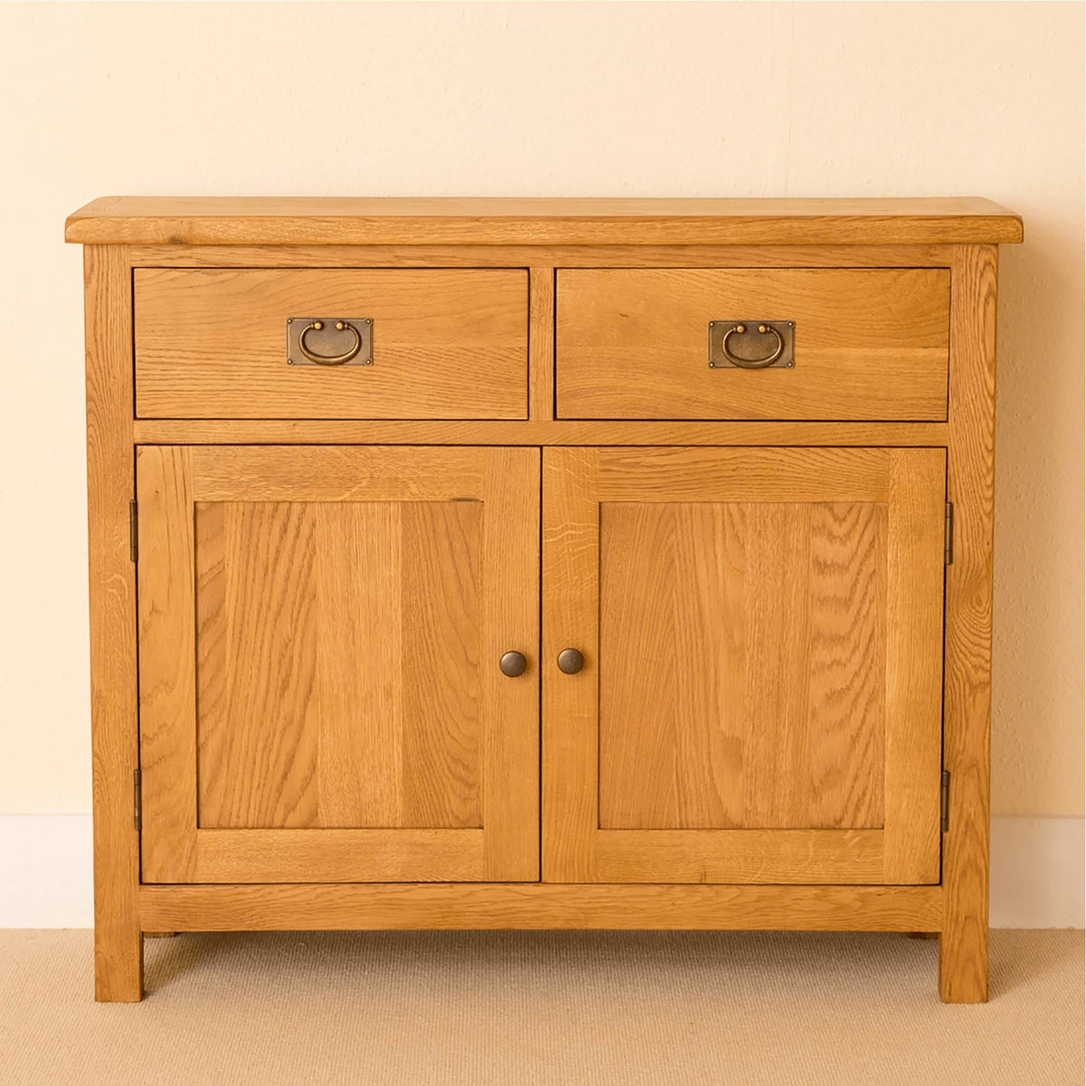 Lanner Oak Small Sideboard | 2 Door 2 Drawer Cupboard | Roseland