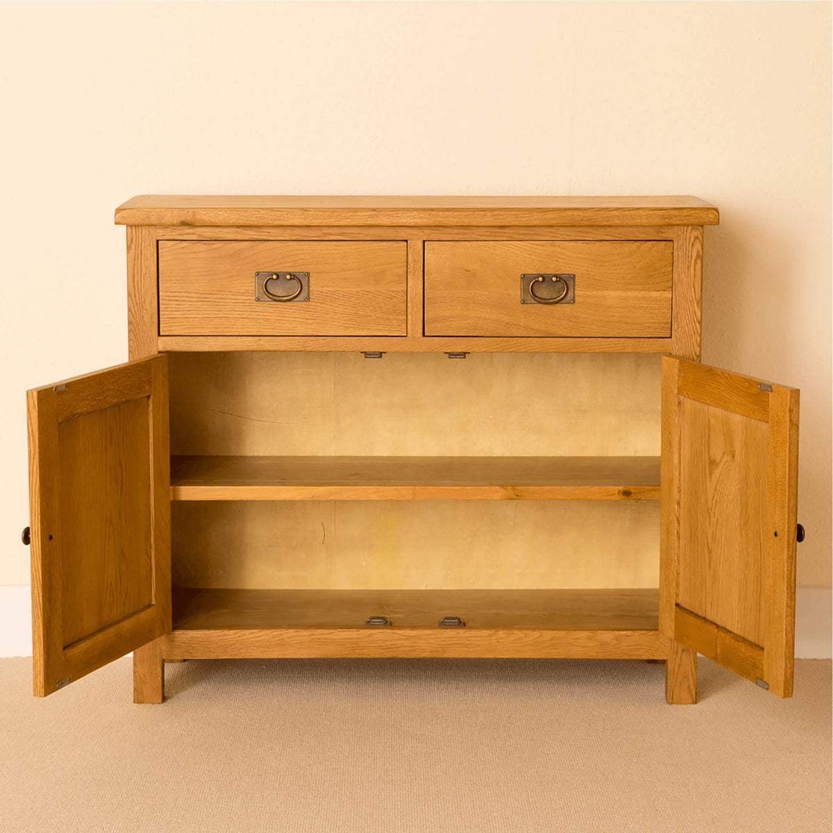 Lanner Oak Small Sideboard | 2 Door 2 Drawer Cupboard | Roseland