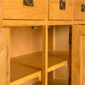 Lanner Oak Small Sideboard cupboard cross section view