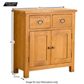 Lanner Oak Mini Sideboard - Size Guide