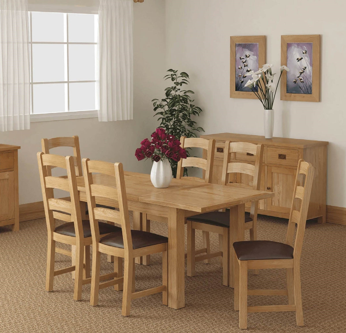 Lanner Oak Compact Extending Table by Roseland Furniture