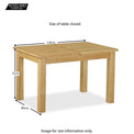 Newlyn Oak Compact Extending Table - Size Guide when closed