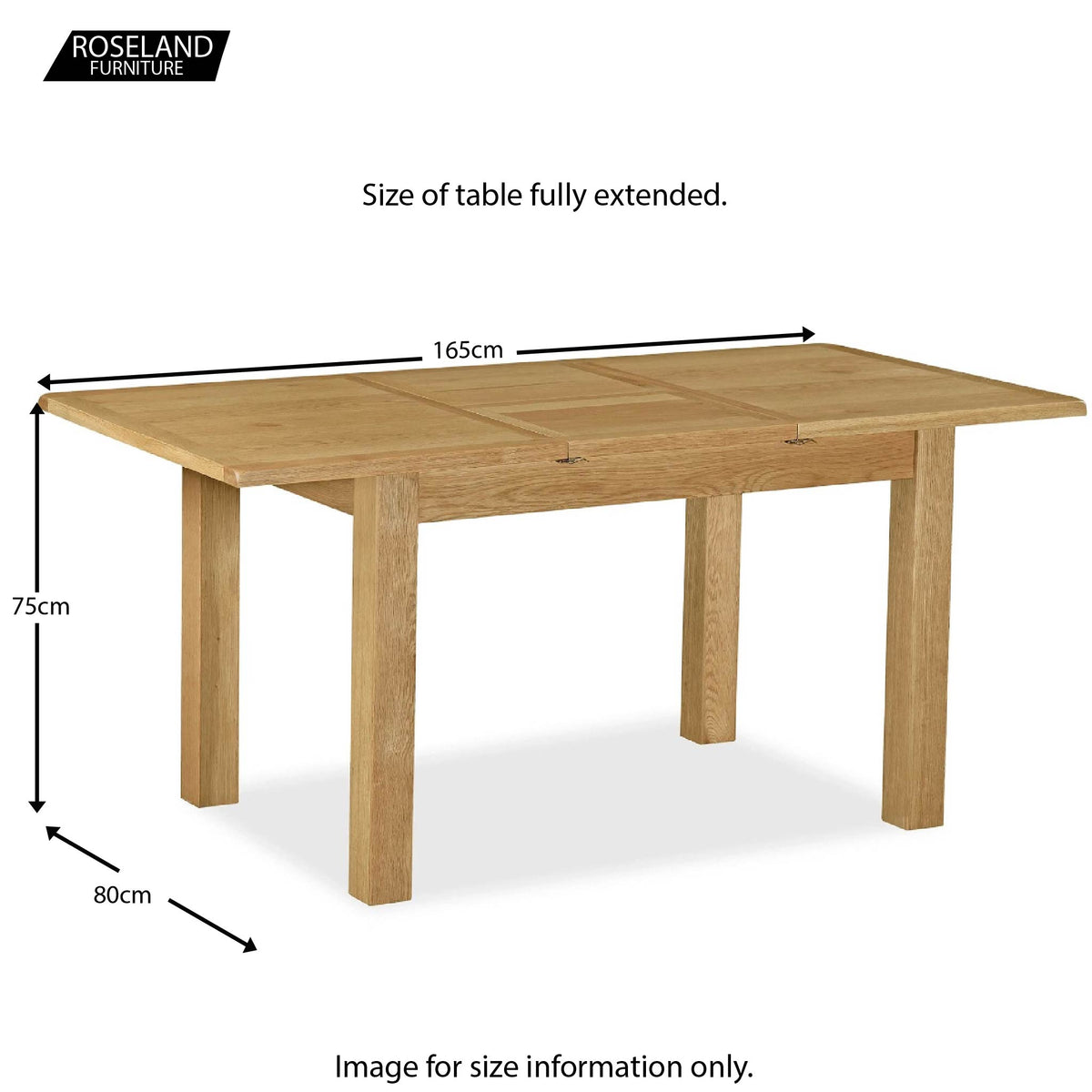 Newlyn Oak Compact Extending Table - Size Guide when open