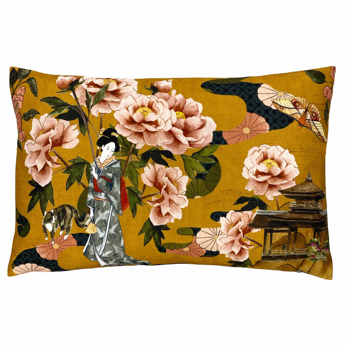 Larysa Polyester Bolster Cushion | Ochre
