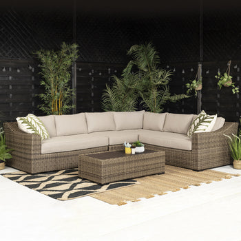 Halley Rattan Large Corner Lounge Set