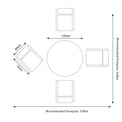 Henley Acacia Wooden 4 Seat Dining Set Dimensions & Size Guide