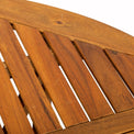 Henley Acacia Wooden 4 Seat Dining Set close up of acacia wooden table