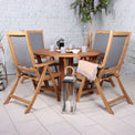 Henley Acacia Wooden 4 Seat Dining Set Lifestyle setting