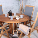 Henley Acacia 4 Seat Gateleg Dining Set with Reclining Chairs