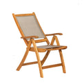Henley Acacia Wooden 4 Seat Dining Set Reclining Chair