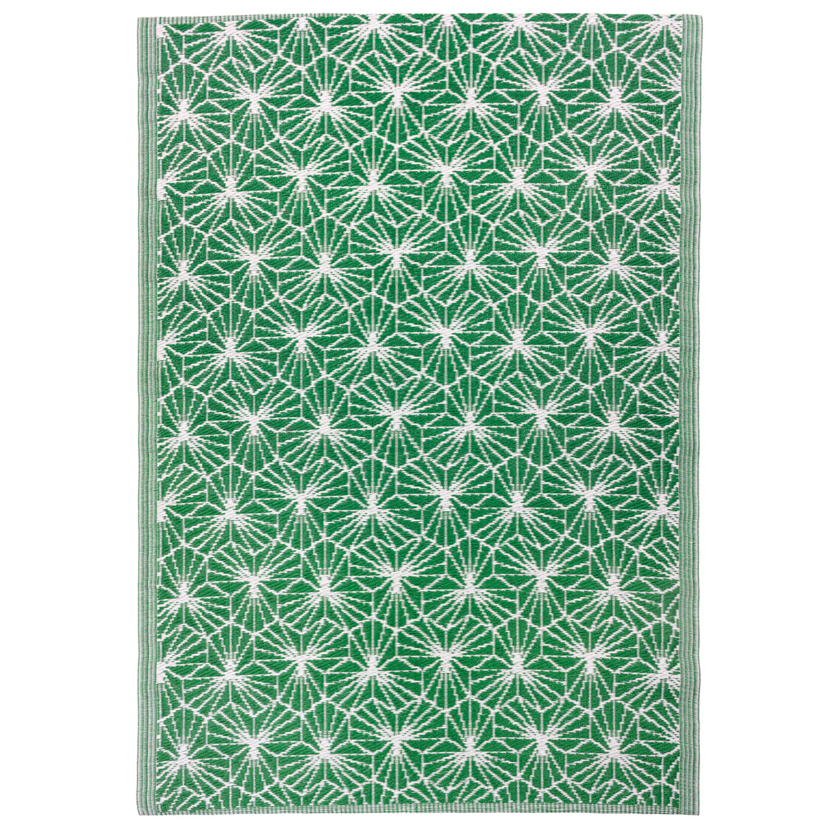 Hexa Geometric Green Reversible Outdoor / Indoor Rug