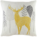 Trudy Stag Repeat Polyester Cushion | Natural