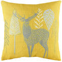 Trudy Stag Repeat Polyester Cushion | Ochre