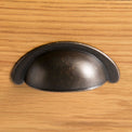 Roseland Oak Lamp Side Table - Close up of drawer handle
