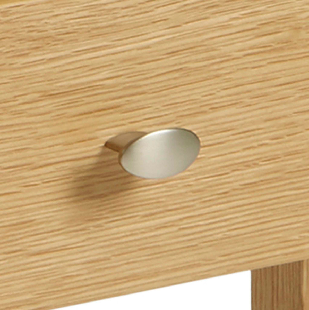 Alba Oak Console Table - Close up of Drawer handle