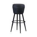 Manta Vintage Grey Round Leather Bar Stool from Roseland Furniture