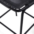 Elgin Brown Leather Breakfast Bar Stool close up of iron frame
